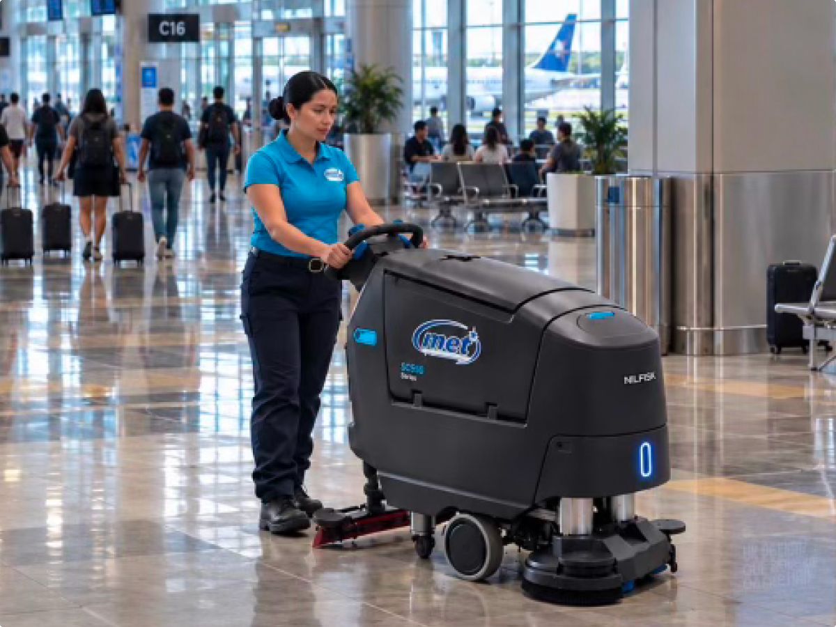 Equipo de MET evaluando las necesidades de limpieza de una instalación